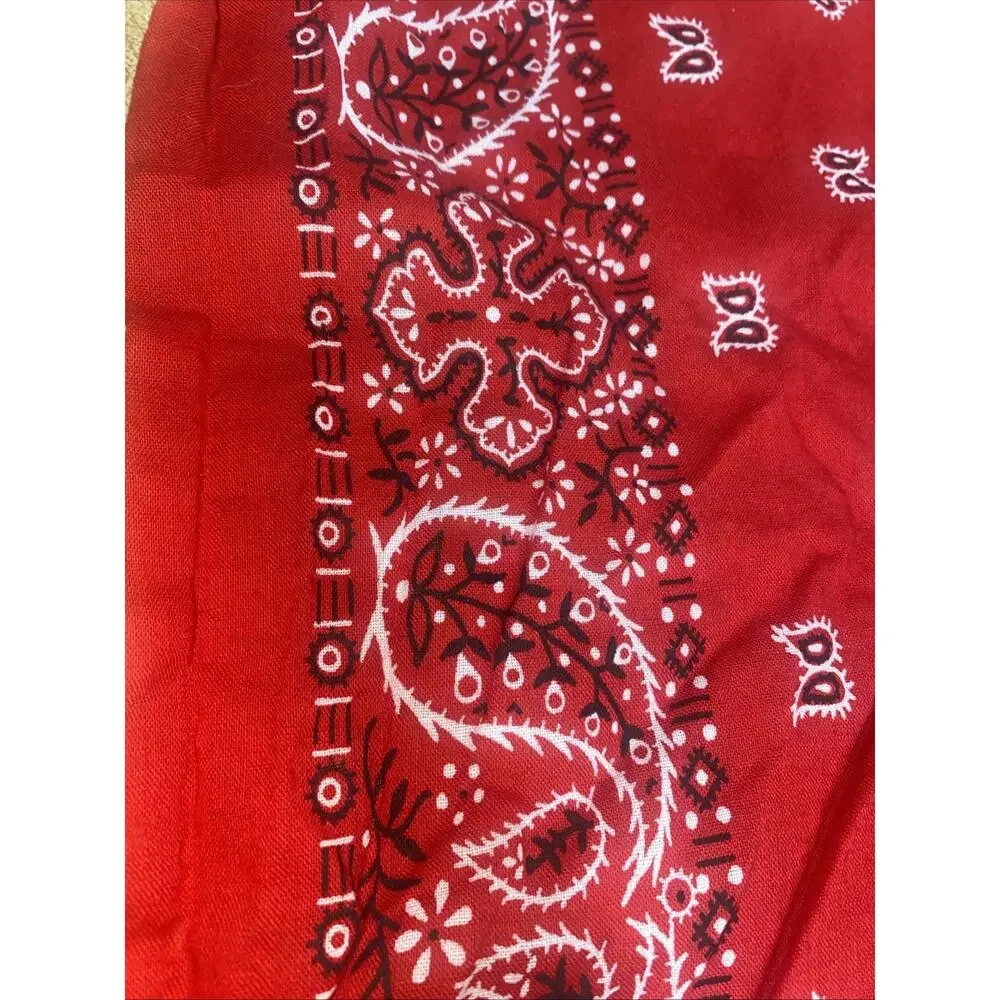 Vintage Red Paisley CRAFTED WITH PRIDE IN USA 100% Cotton Bandana 20” Square